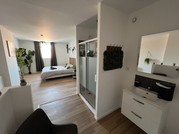 1 slaapkamer, een strijkplank/strijkijzer, gratis wifi, beddengoed