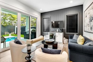 Living area - Modern 30A Escape with Pool, Hot Tub, Game Room & Bikes! (SANTA RSA BCH)