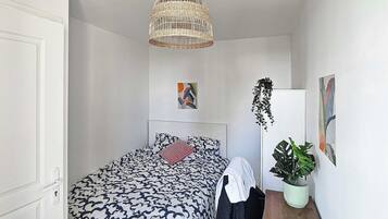 1 bedroom, laptop workspace, iron/ironing board