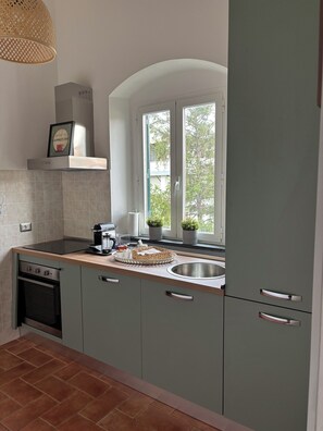 Kühlschrank, Mikrowelle, Ofen, Herdplatte