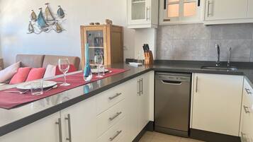 Microondas, horno, placa de cocina y lavavajillas