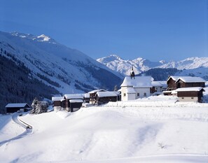 Land view from property - La Cruna Hotel-Restaurant (Tujetsch)