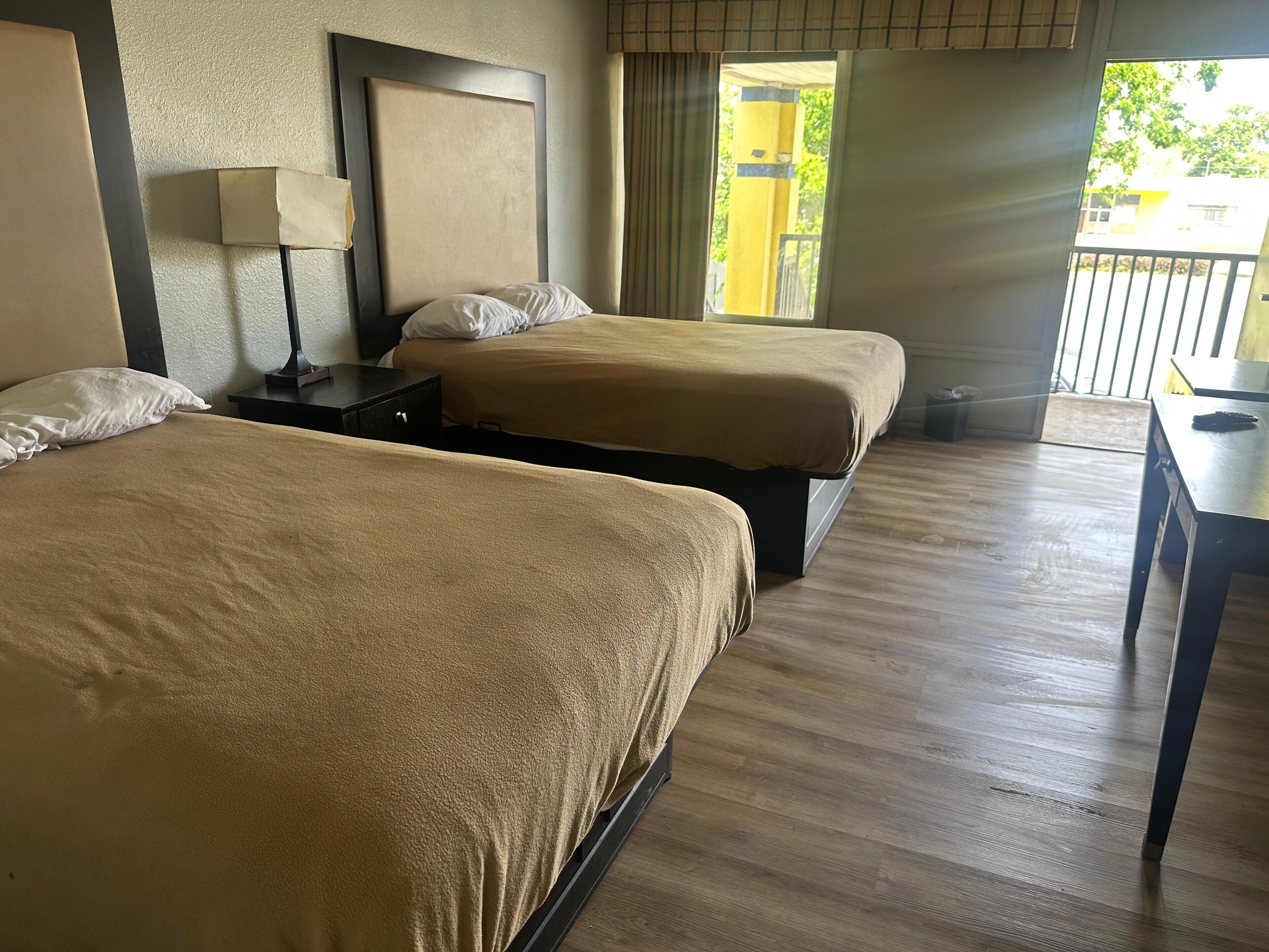 Room, 2 Double Beds, Smoking | Desk, laptop workspace, blackout drapes, soundproofing