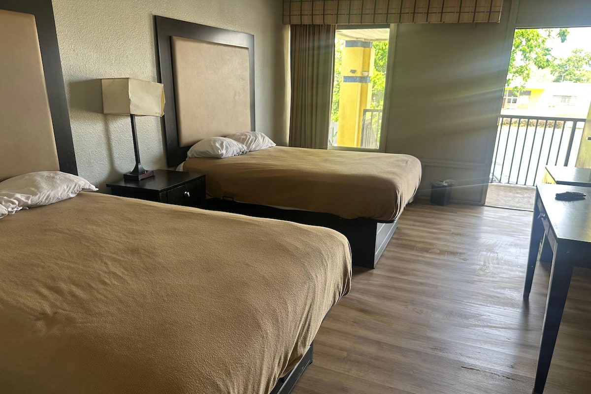 Room, 2 Double Beds, Smoking | Desk, laptop workspace, blackout drapes, soundproofing