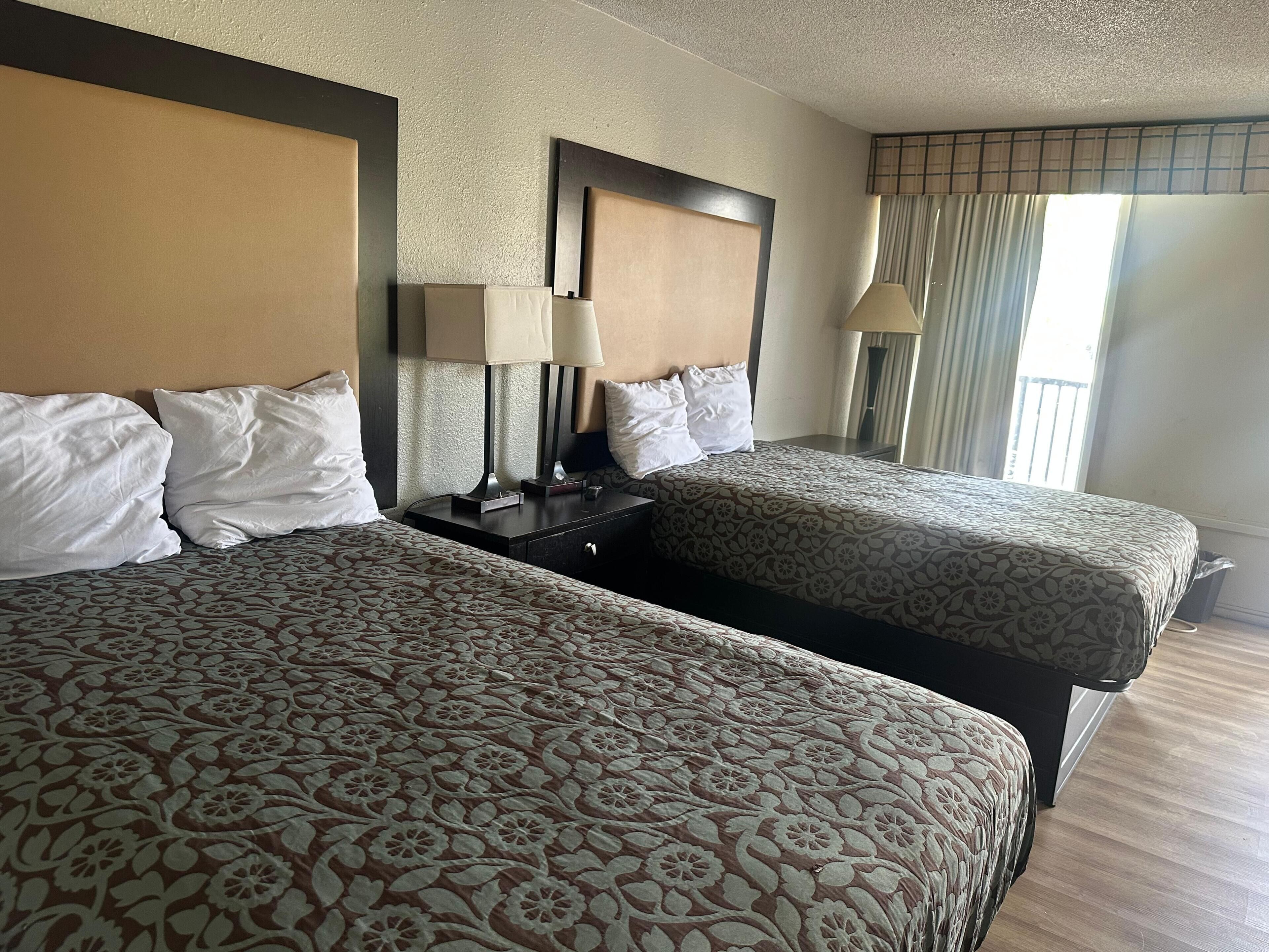 Room, 2 Double Beds, Non Smoking | Desk, laptop workspace, blackout drapes, soundproofing