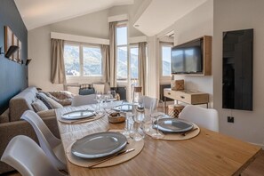 Dining - 50m from resort center, 6th floor, view panoramic/resort, tv, 38m², Avoriaz (Avoriaz)