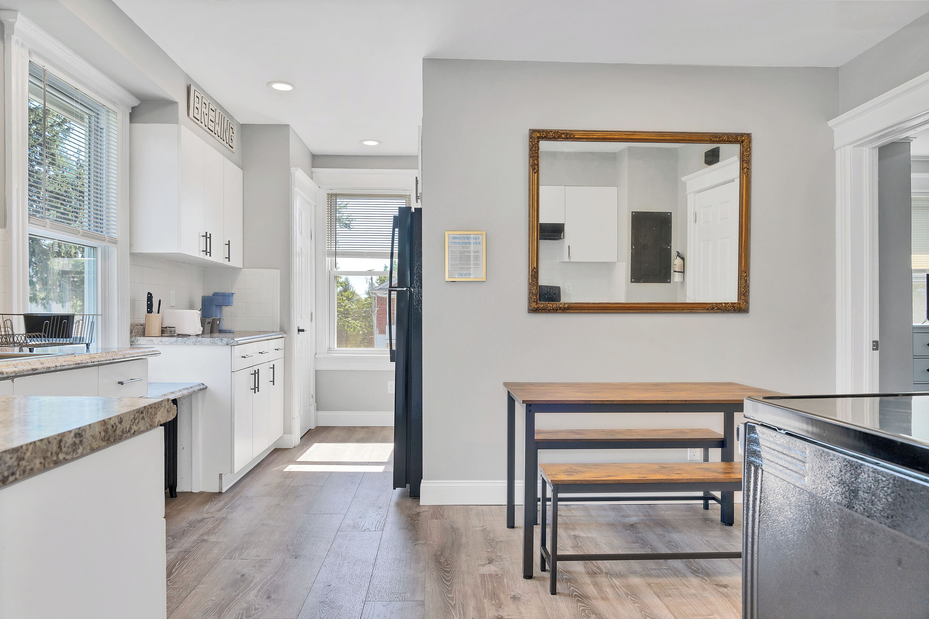 Microwave, oven, stovetop, dishwasher