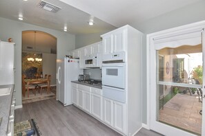 Microwave, oven, stovetop, dishwasher