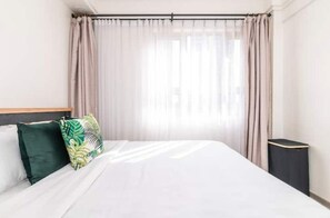 1 slaapkamer, een strijkplank/strijkijzer, wifi, beddengoed