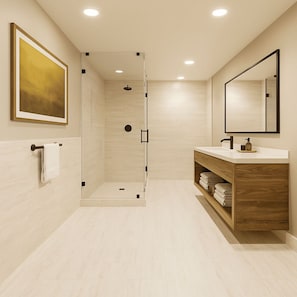 Towels, soap, shampoo