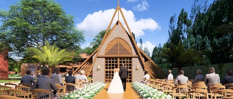 Outdoor wedding area