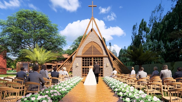 Área externa para casamento