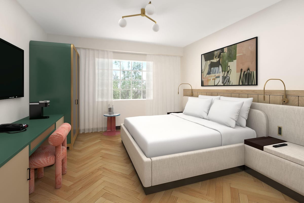 In-room safe, desk, laptop workspace, blackout curtains