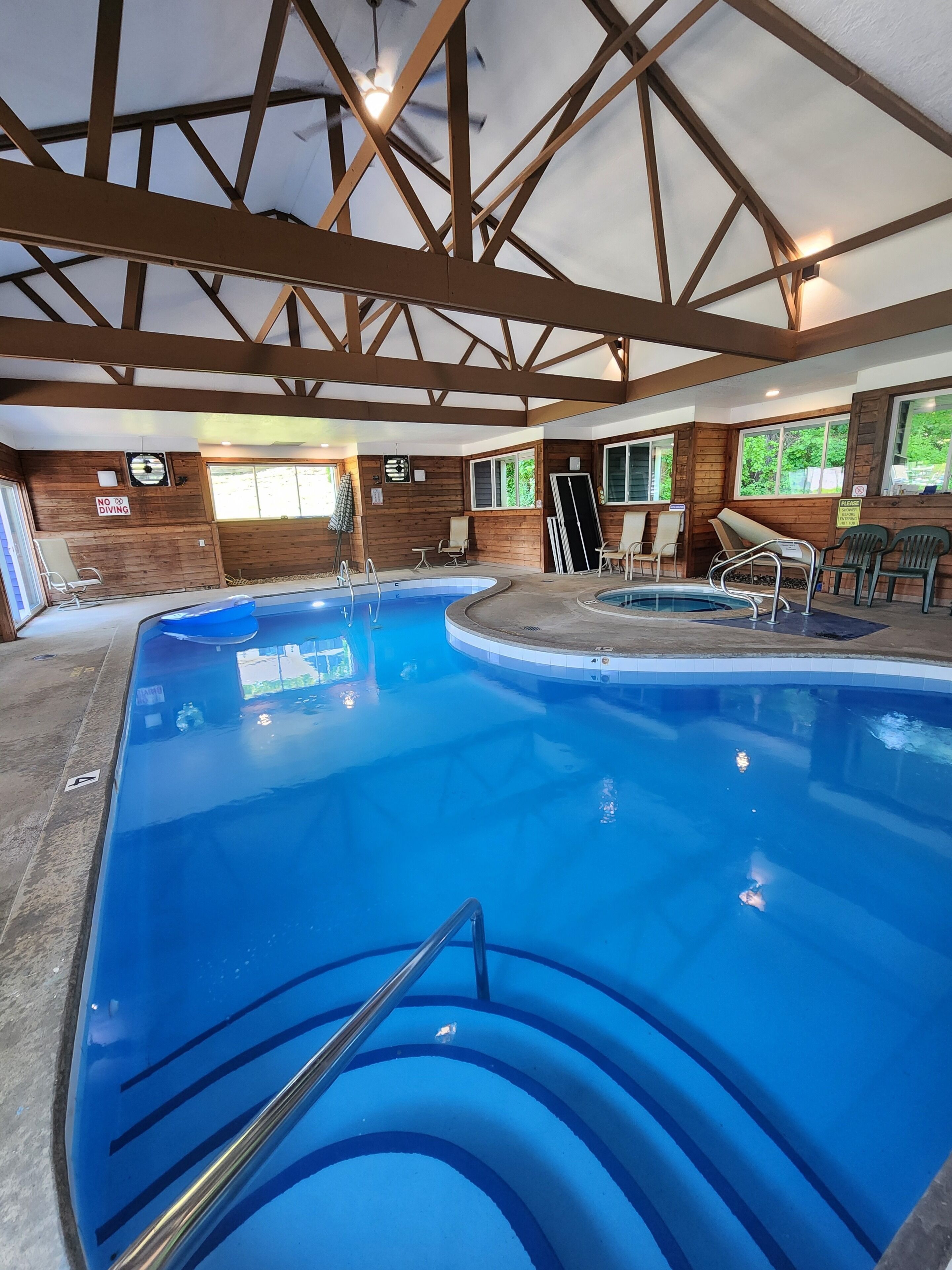 Indoor pool, a heated pool