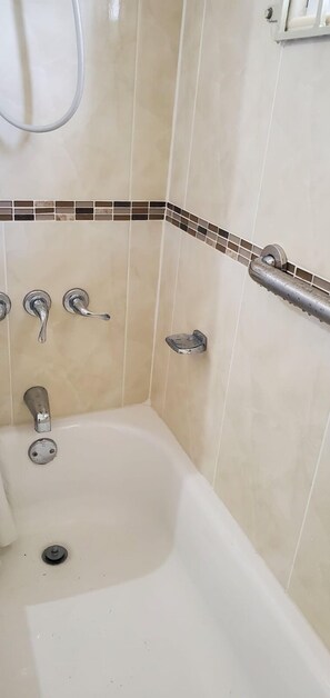 Secador de pelo, toallas, jabón, papel higiénico