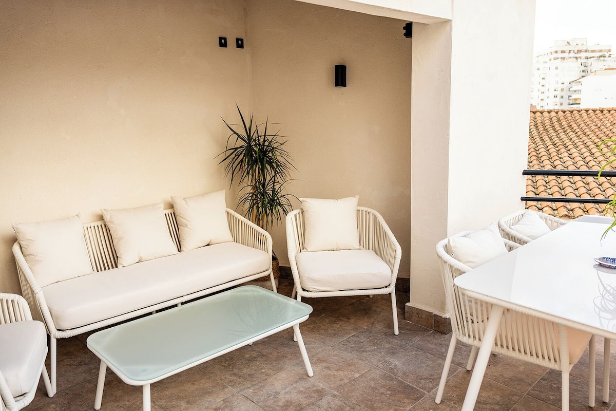 Superior Apartment, 1 Queen Bed with Sofa bed, Private Bathroom, City View | Terrace/patio