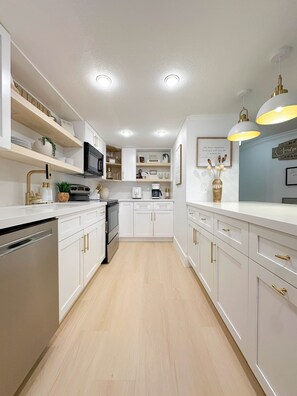Microwave, oven, stovetop, dishwasher