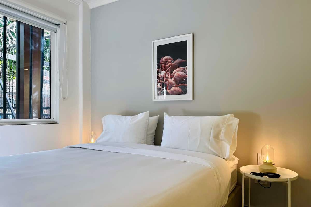 Blackout curtains, iron/ironing board, free WiFi