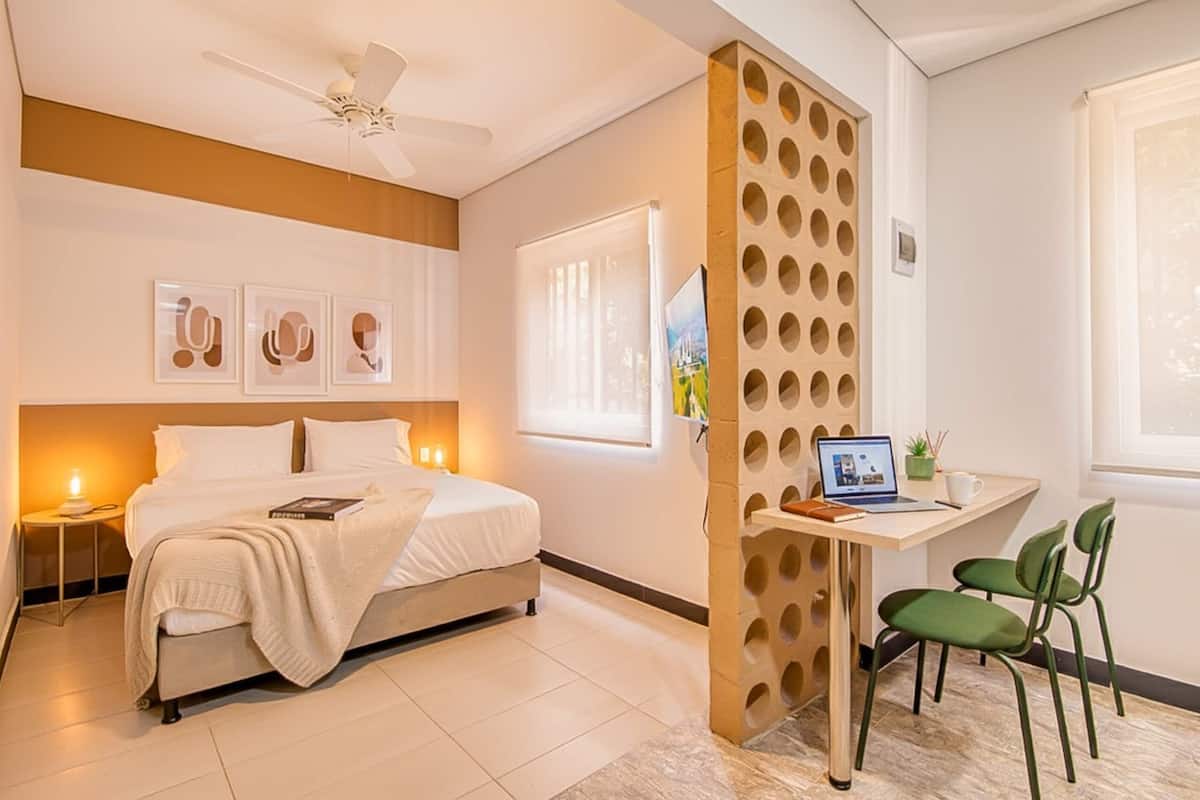 Blackout curtains, iron/ironing board, free WiFi