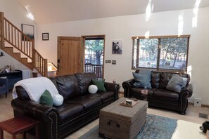 Smart-TV, Tischtennisplatte, Bücher, Stereoanlage