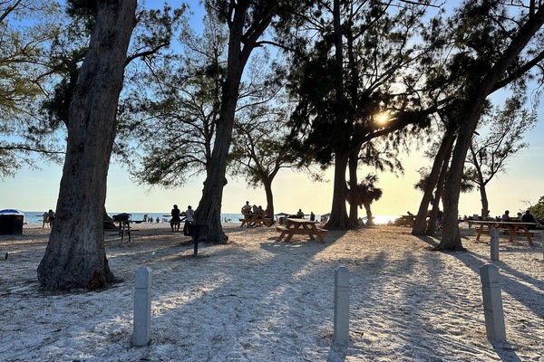 On the beach, white sand