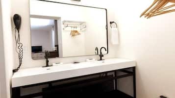 Hair dryer, towels