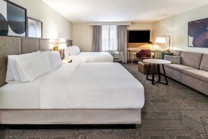 Studio Suite, 2 Queen Beds, Kitchen | Desk, blackout drapes, iron/ironing board, free cribs/infant beds