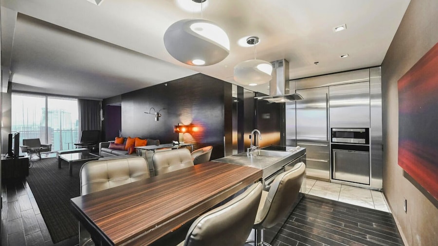 1 BR Jet Tub Bliss | Living room & 1.5 Baths - Palms Place Strip Suite Hotel/Resort & Casino