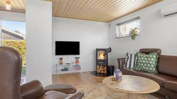 Una Smart TV, una chimenea