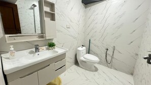 Towels, soap, toilet paper