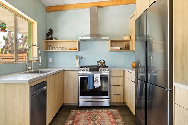 Fridge, oven, stovetop, dishwasher