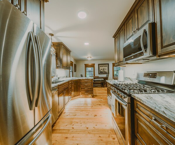 Cabin, Multiple Beds, Patio (Spotted Bear Cabin) | Private kitchen | Fridge, microwave, oven, stovetop