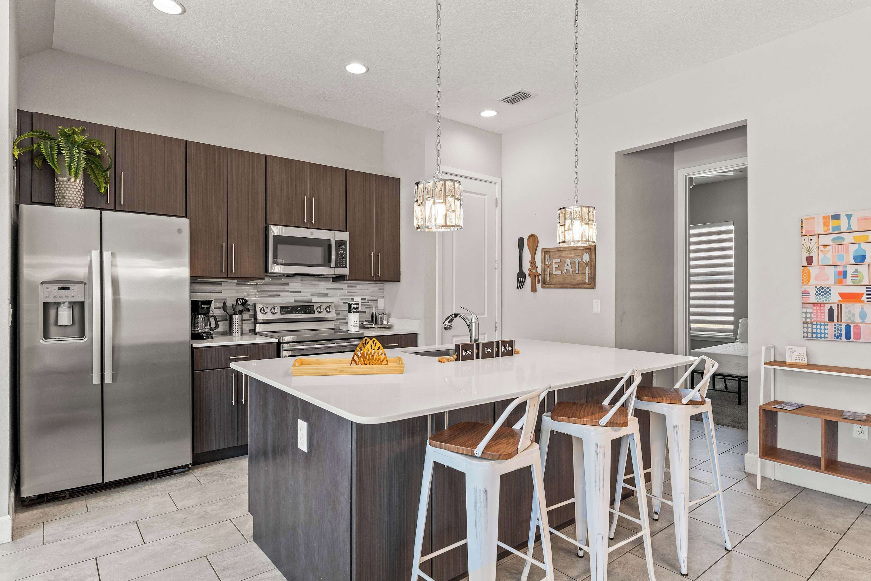 House, Multiple Beds, Pool Access, Pool View (Chic Villa Domani Retreat) | Private kitchen | Fridge, microwave, oven, stovetop