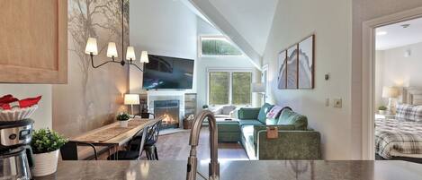 Televisión, chimenea