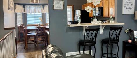 Smart TV, fireplace, video games