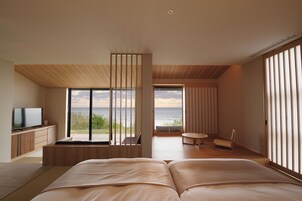 Grand Suite, Terrace, Ocean View | Minibar, in-room safe, desk, laptop workspace