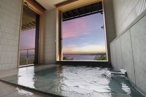 Grand Suite, Terrace, Ocean View | Bathroom | Separate tub and shower, free toiletries, hair dryer, slippers