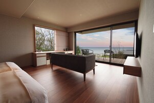 Superior Suite, Terrace, Ground Floor | Minibar, in-room safe, desk, laptop workspace