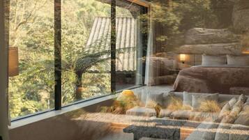 Suite Premier, vista a la colina | Ropa de cama de alta calidad, edredón y minibar