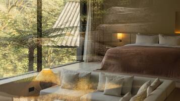 Suite Premier, vista a la colina | Ropa de cama de alta calidad, edredón y minibar