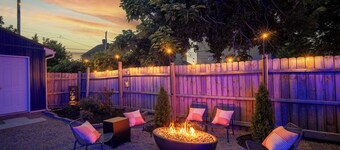 Backyard Escape: Outdoor Movie, Dome, Mini Golf, hot tub, fire pit, grill, mural