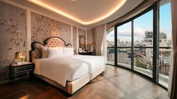 Quarto casal ou duplo premier, vista para a cidade | Roupas de cama antialérgicas, frigobar, cofres nos quartos