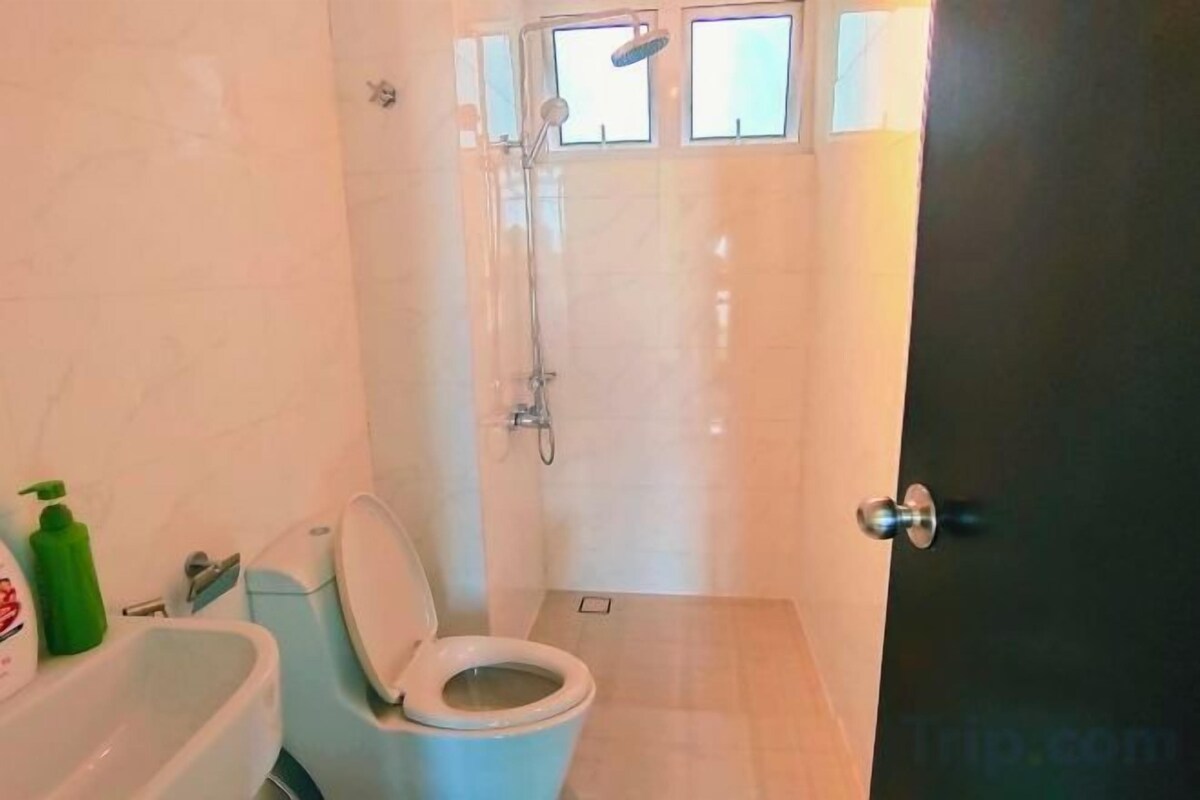 Bathroom | Shower, hair dryer, towels, soap