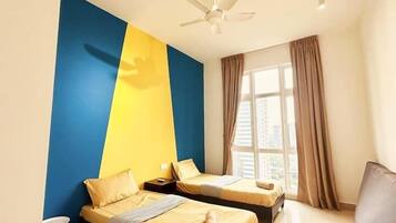 Basic Apartment, Non Smoking, City View | Seterika/papan seterika, Wi-fi percuma