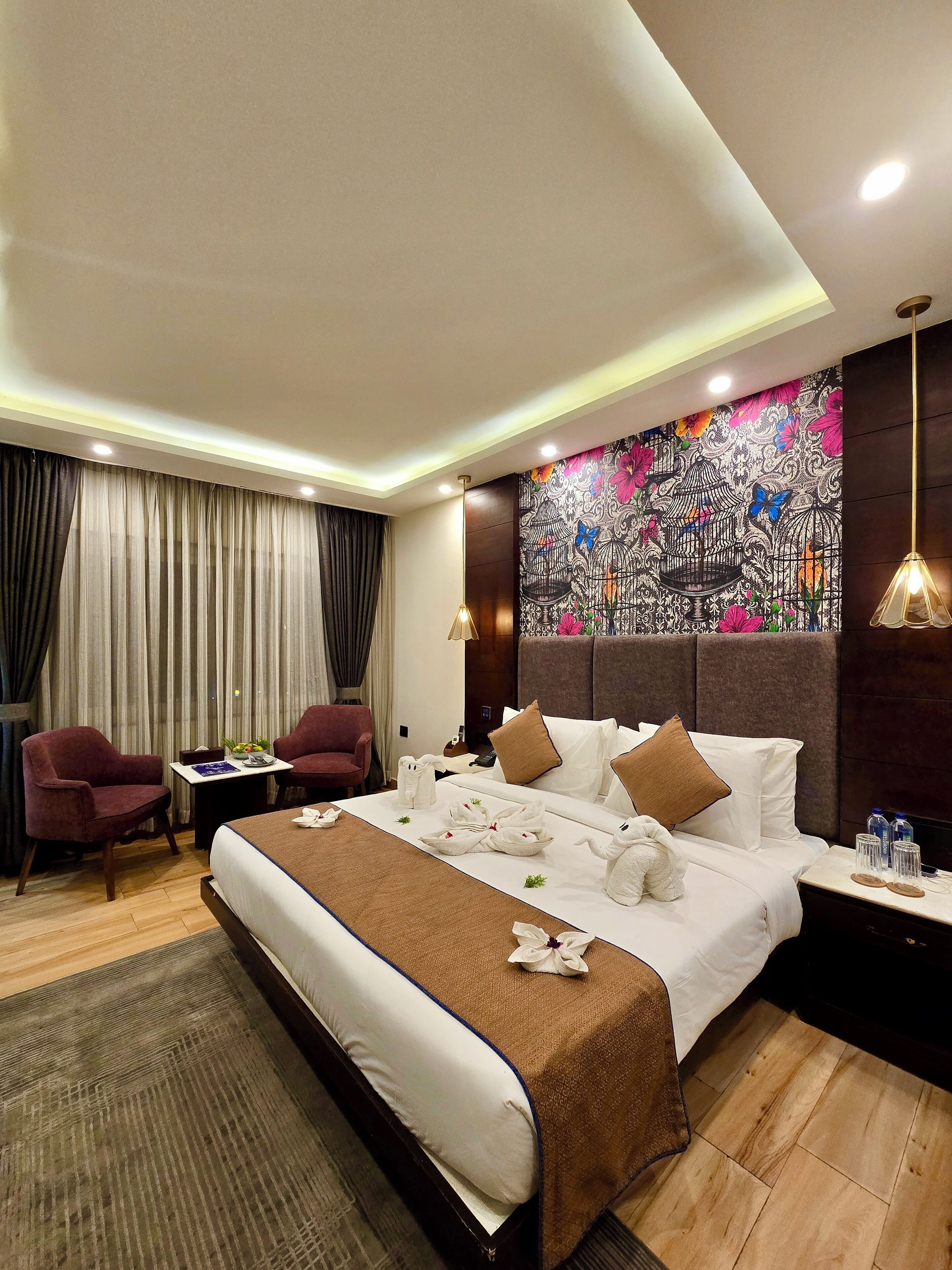 Deluxe-dobbeltværelse - terrasse - udsigt til gårdsplads | Pengeskab på værelset, strygejern/strygebræt, gratis Wi-Fi