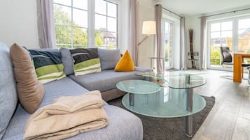 Télévision, cheminée, table de tennis de table