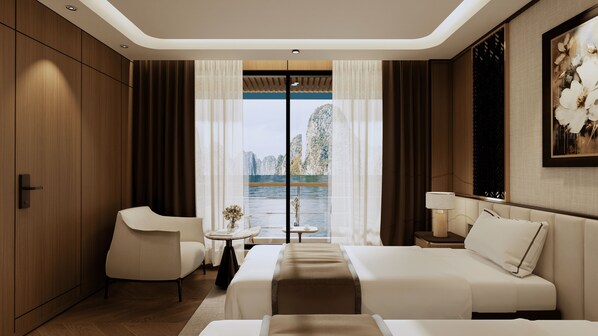 Family Quadruple Room, Balcony, Ocean View | Peti besi dalam bilik, meja, ruang kerja komputer riba, Wi-fi percuma 