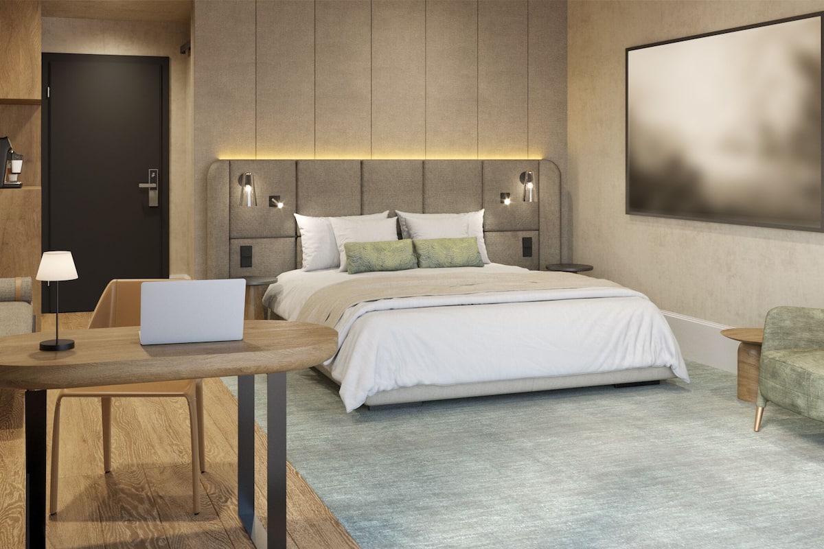 Habitación doble Deluxe, balcón | Tabla de planchar con plancha y wifi gratis