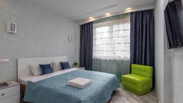 Comfort Apartment, Balcony, Courtyard View | Blackout drapes, soundproofing, iron/ironing board, free WiFi