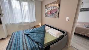 1 bedroom, iron/ironing board, Internet, bed sheets